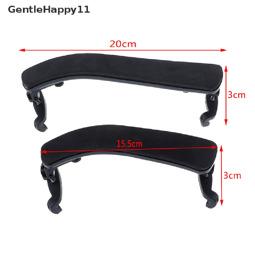 Gentlehappy violin shoulder rest adjustable pad support Untuk Biola1/2-4 /4 1/8-1/4 id Hitam