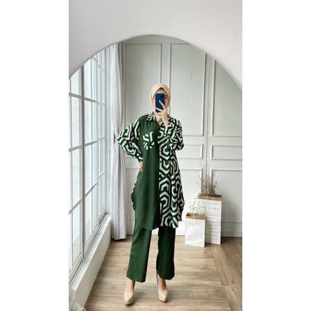 STELAN TUNIK RAYON EXTU JUMBO XXL MUSLIM KANCING MOTIF ZARA MURAH GROSIR MODELLANO