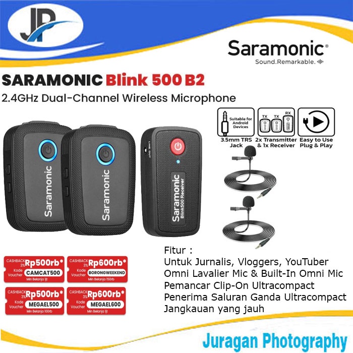 Jual Saramonic Blink 500 B2 UltraCompact 2-Person Wireless Clip-on ...