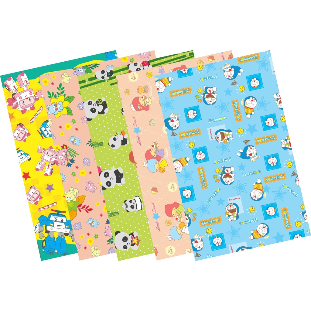 

Kertas Kado BINTANG (1Set isi 10Lmbr) / Kertas kado Motif Karakter Mix F Cowo & Cewe