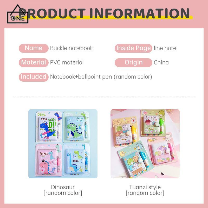 COD❤️Kartun Kreatif  Notebook Portabel Mini  Dengan Set Bolpoin-A.one