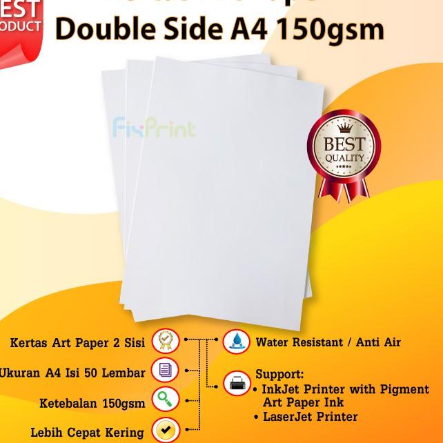 

ㆃ Kertas ART PAPER A4 150g isi = 50 Lembar Kertas Foto Printer A4 ㊠