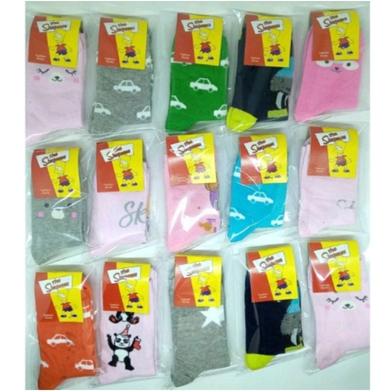 OBRAL ( 12 PASANG ) kaos kaki anak Tk-sd motif lucu&quot; panjang