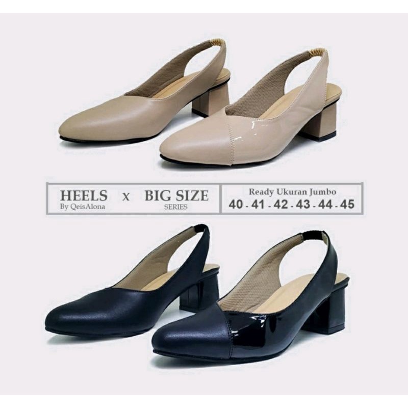 Sepatu Pantofel Higheels Wanita Ukuran besar 40-41-42-43-44-45 Sepatu Kerja Kulit Lak JUMBO Kremhi OVERSIZE