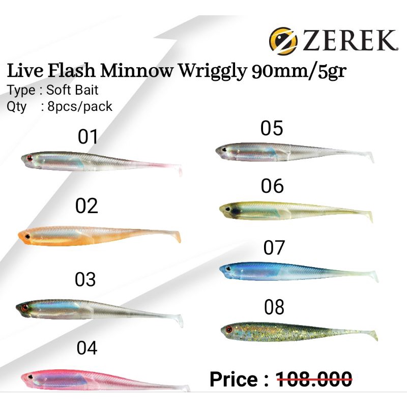 Umpan pancing lure zerek live flash minnow wrighly 3 5 9 15 gr