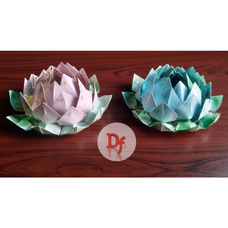 Origami Hiasan Mahar Bunga Teratai/Tulip dari uang mainan
