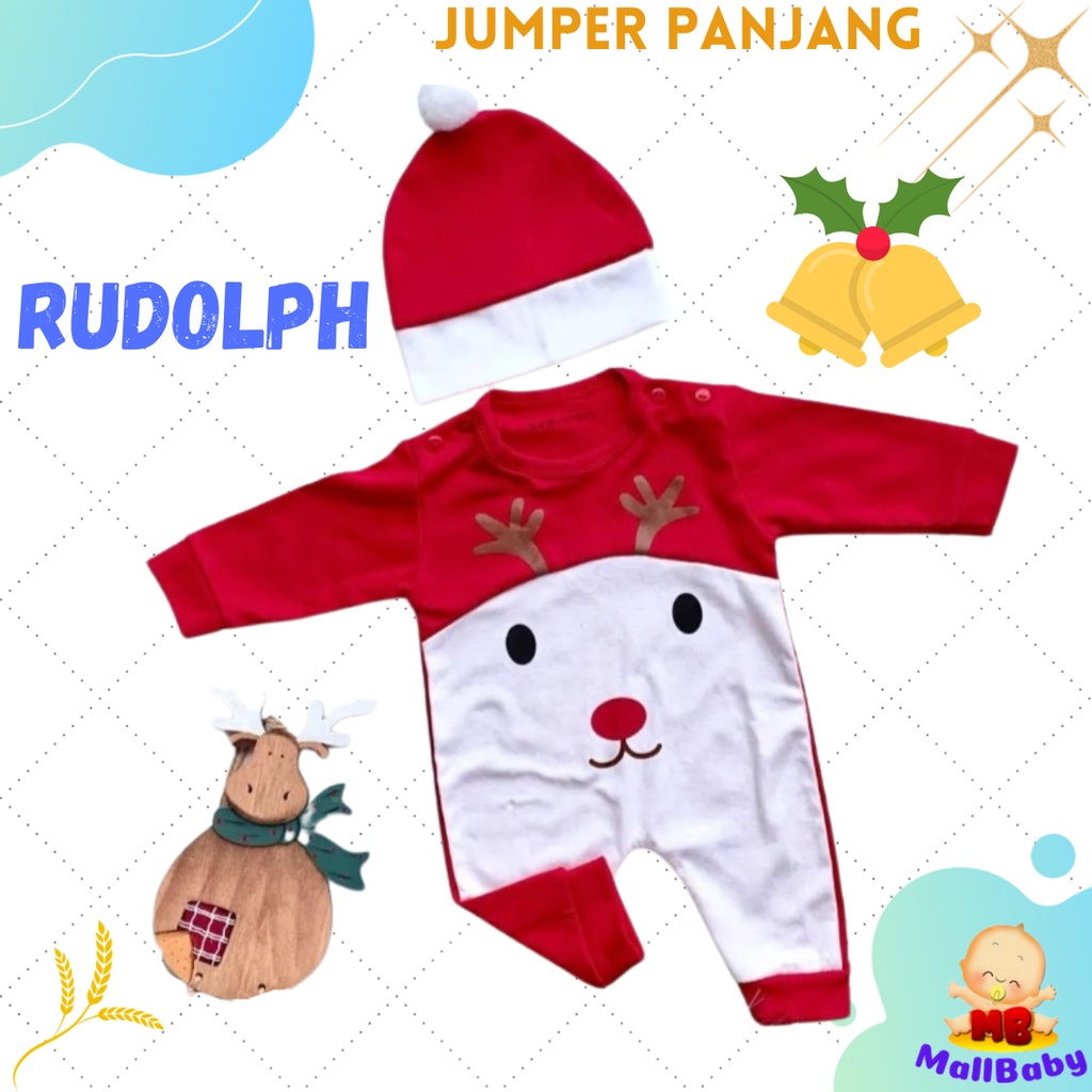 Kostum Natal Bayi Baju Natal Baby Jumper Bayi Karakter Santa Claus Rudolp Noel Sinterklas