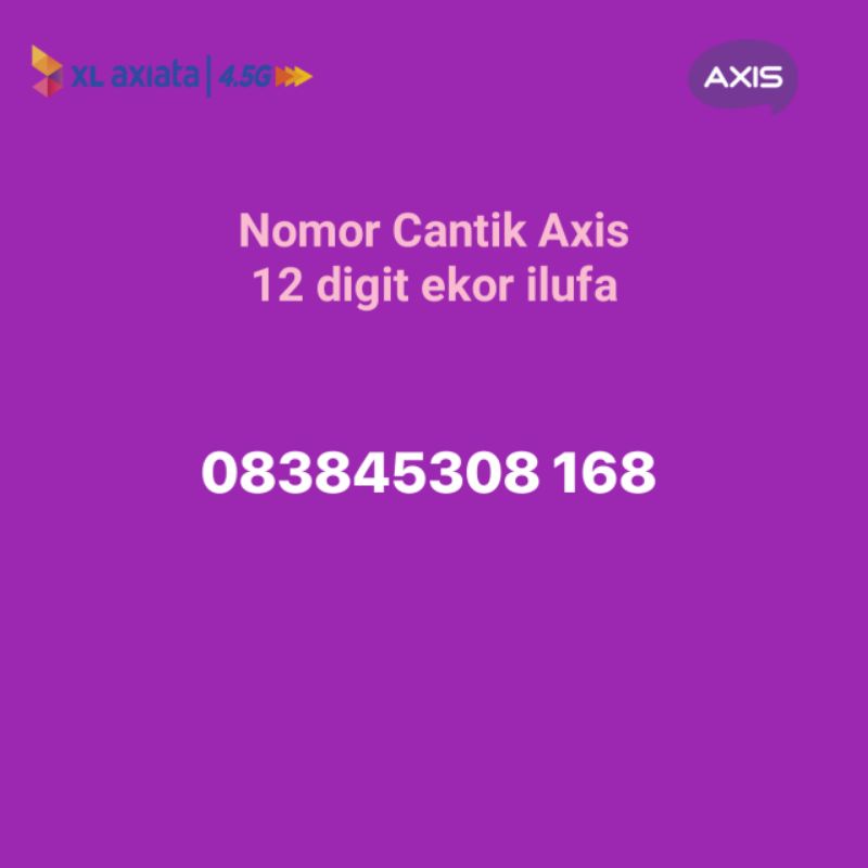 Nomor kartu axis cantik angka ilufa 168