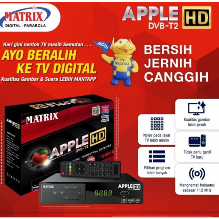 Tv Box Set Top Box Tv Digital Matrix Apple Merah