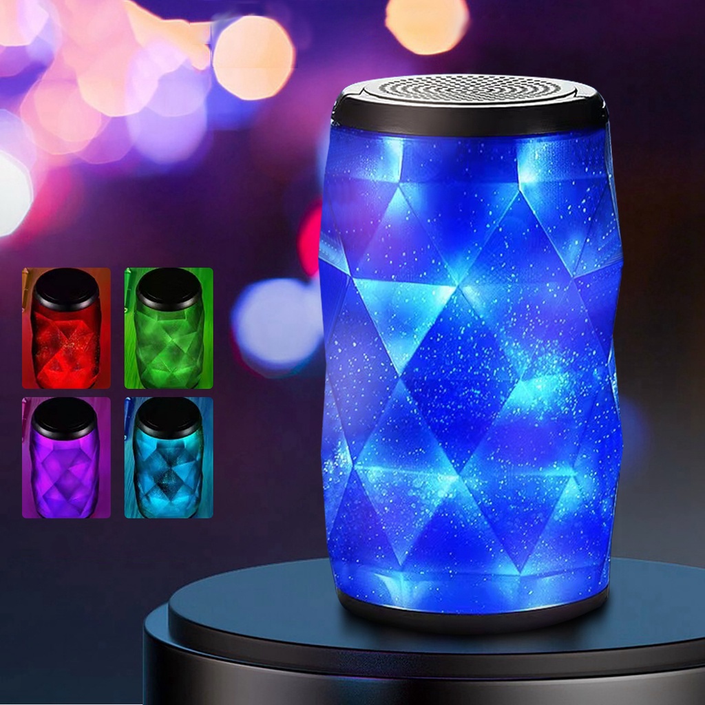 AFS Speaker Bluetooth T11 Portable Wireless Compatible 5.0 Subwoofer Speaker Colorful LED Light Stereo Bass Sound Box Audio Bluetooth Portable Lespeker Bluetooth