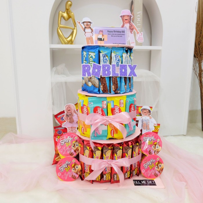 NEW Snack Tart Tower Cake Birthday / Kue Cemilan Snack Ulang Tahun - 3 Tingkat