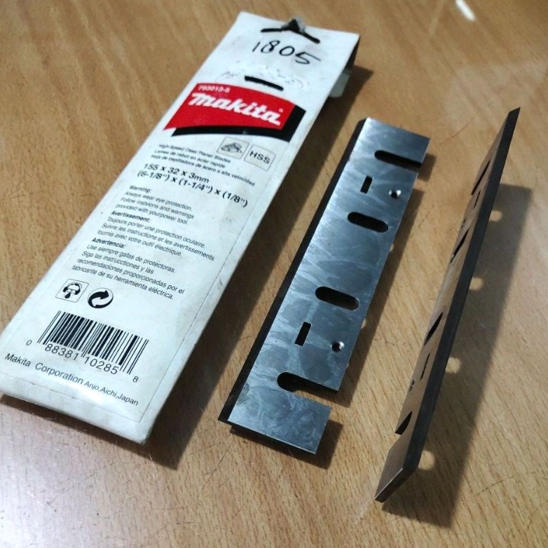 ORIGINAL PARTS 〽️ 1 Set 2 PCs Pisau Ketam Pasah MAKITA ✓ HSS SKH K4A 155x32x3 mm ✓ Reg No 793 013 - 