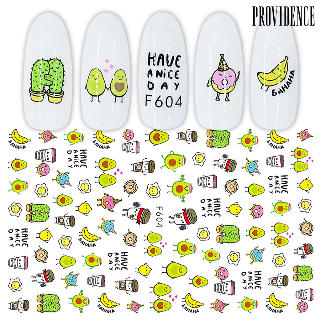 Providence Stiker Kuku 3D Motif Daun Maple / Kaktus / Santa Claus / Pohon Maple Untuk Dekorasi Nail Art / Manicure DIY