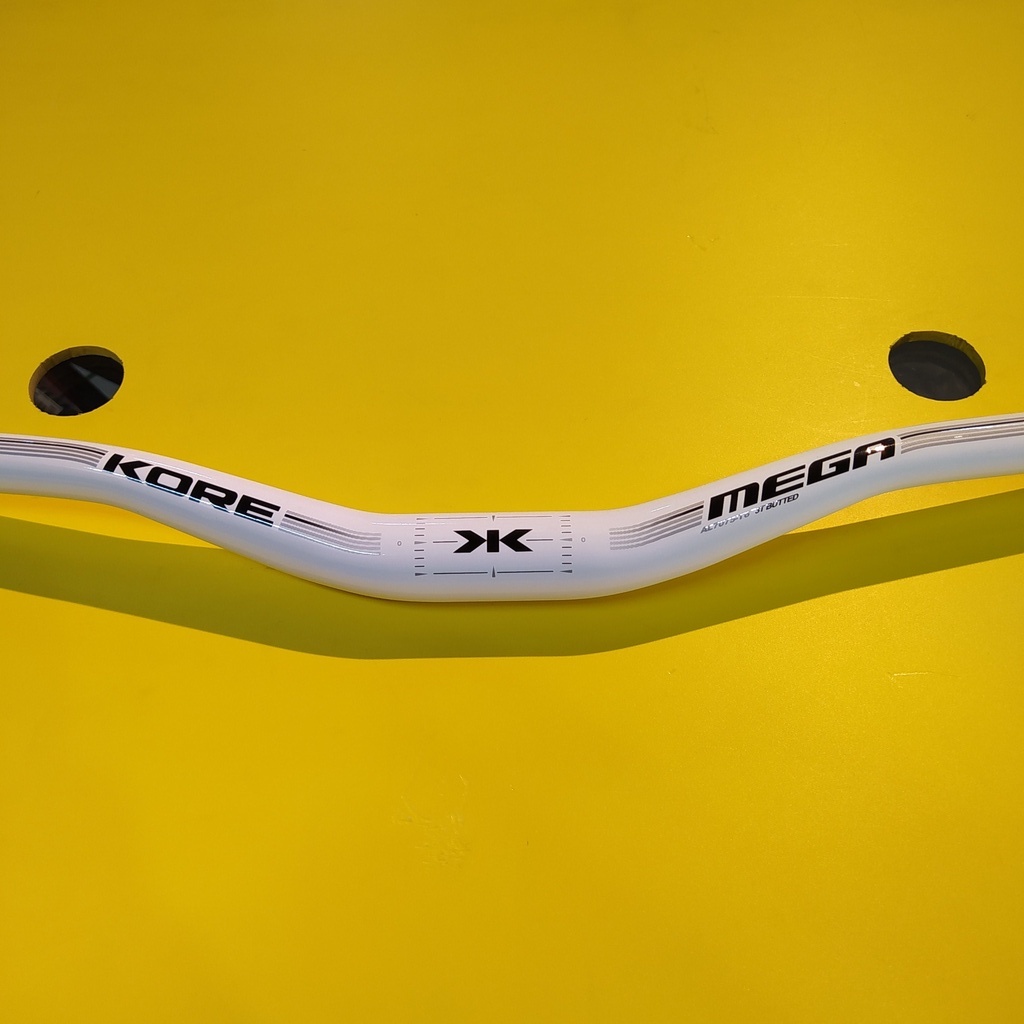 Handlebar sepeda MTB kore mega AL 7075 panjang 760 mm rise 35 white alloy original