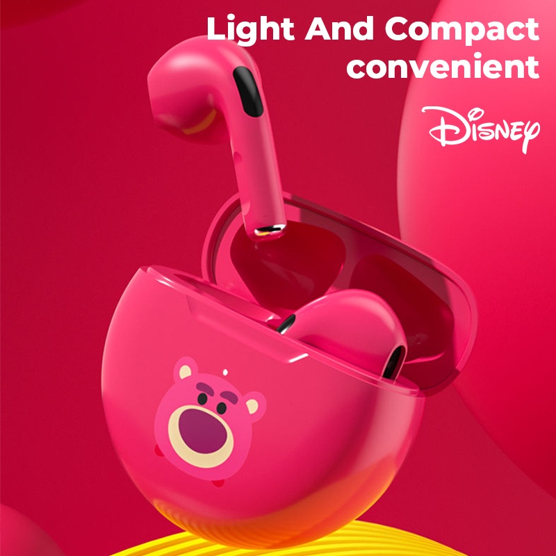 100% Original Disney Earphone Bluetooth 5.2 TWS Headset HIFI Earbuds Mini Kartun Bass Touch Control