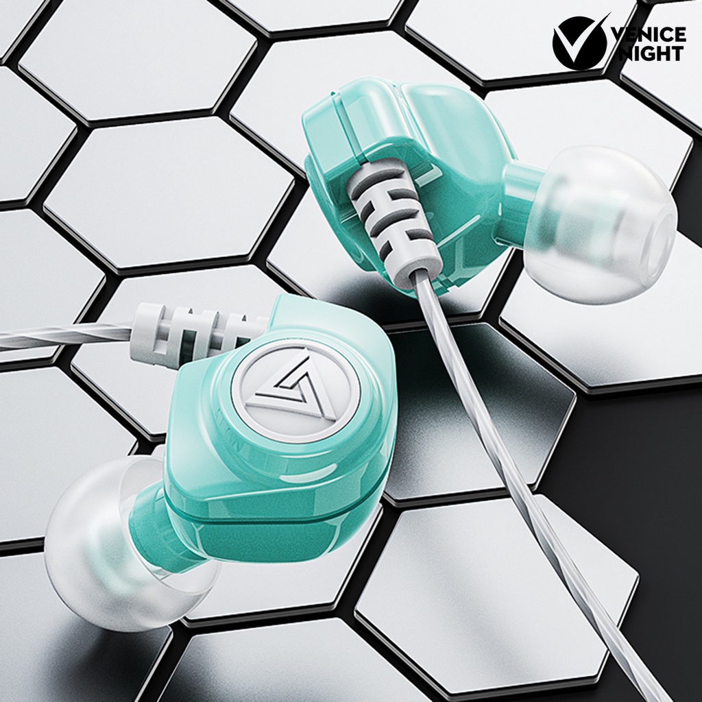 (VNEP) (Berkabel) 2Pcs SK5 Earbud Bergaya Kontrol Kawat In-Ear 3.5mm Earphone yang Dapat Dilepas dengan Mikrofon untuk Olahraga