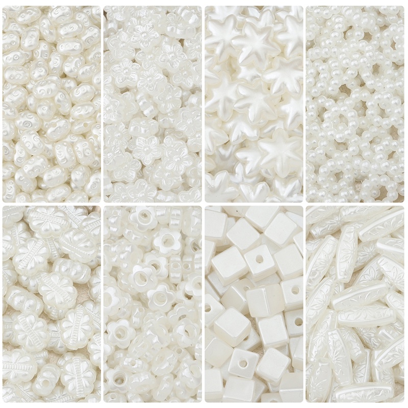 Mutiara Imitasi Bahan ABS Ivory Warna Putih Untuk Membuat Perhiasan DIY