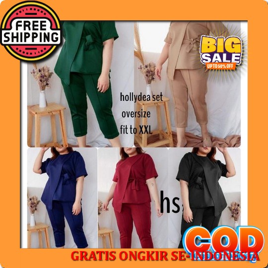 Ramdan Official - Milly Dusty Setelan Tunik Dan Celana One Set Kekinian Matt Rayon Crinkle Premium I