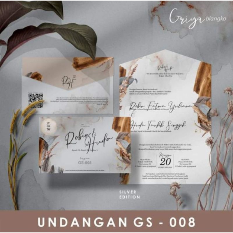 undangan pernikahan/ Undangan murah/ Undangan cantik/ Undangan Griya GS 008