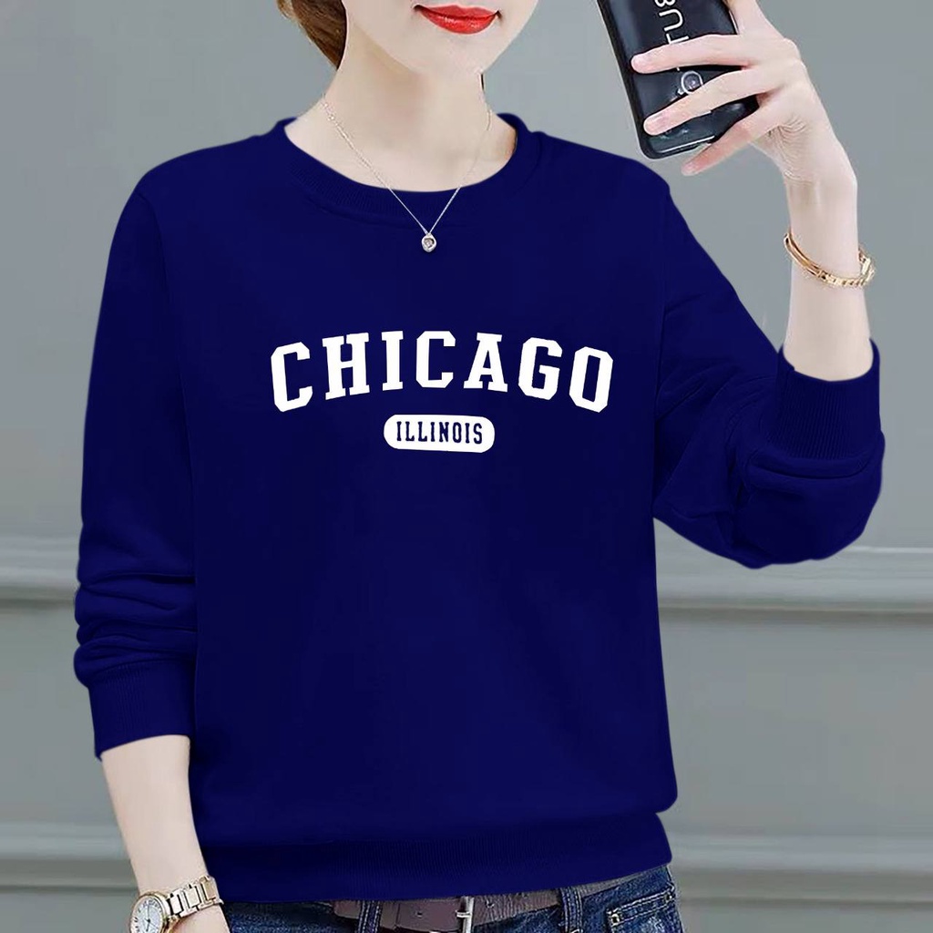 DL88 I BAJU ATASAN CEWEK CHICAGO (S,M,L,XL,XXL) TERBARU ~ BAJU WANITA LENGAN PANJANG KEREN DAN KEKINIAN