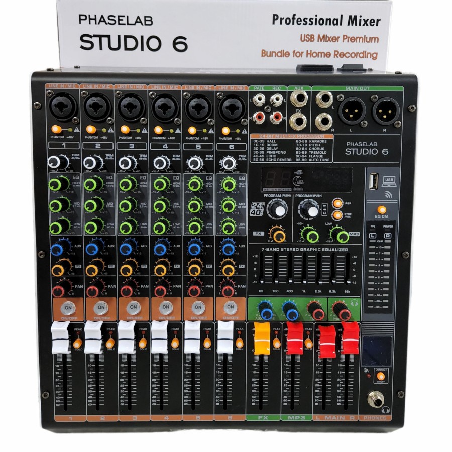 Mixer Audio Phaselab studio6 studio 6 6CH Soundcard Original Produk