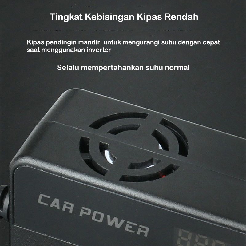 [HH] CAR POWER INVERTER UNIVERSAL MULTI-FUNCTION DC 12V &amp; 24V TO AC 220V 200W WITH LCD DISPLAY / INVERTER MOBIL MULTIFUNGSI PLUG &amp; USB CHARGER QC3.0 / 2.4A / TYPE-C