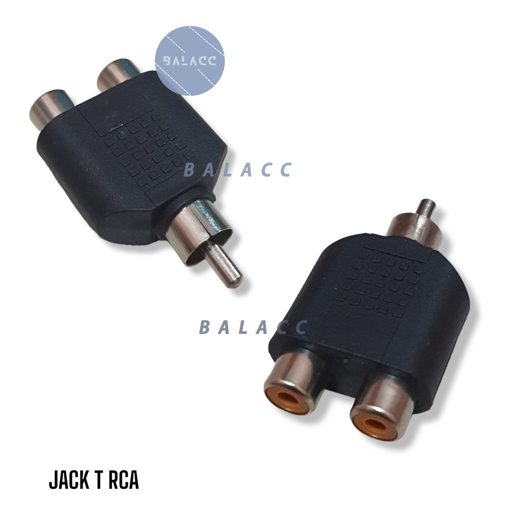 Jack Y atau T RCA SPLITTER / 1 RCA MALE TO 2 RCA FEMALE