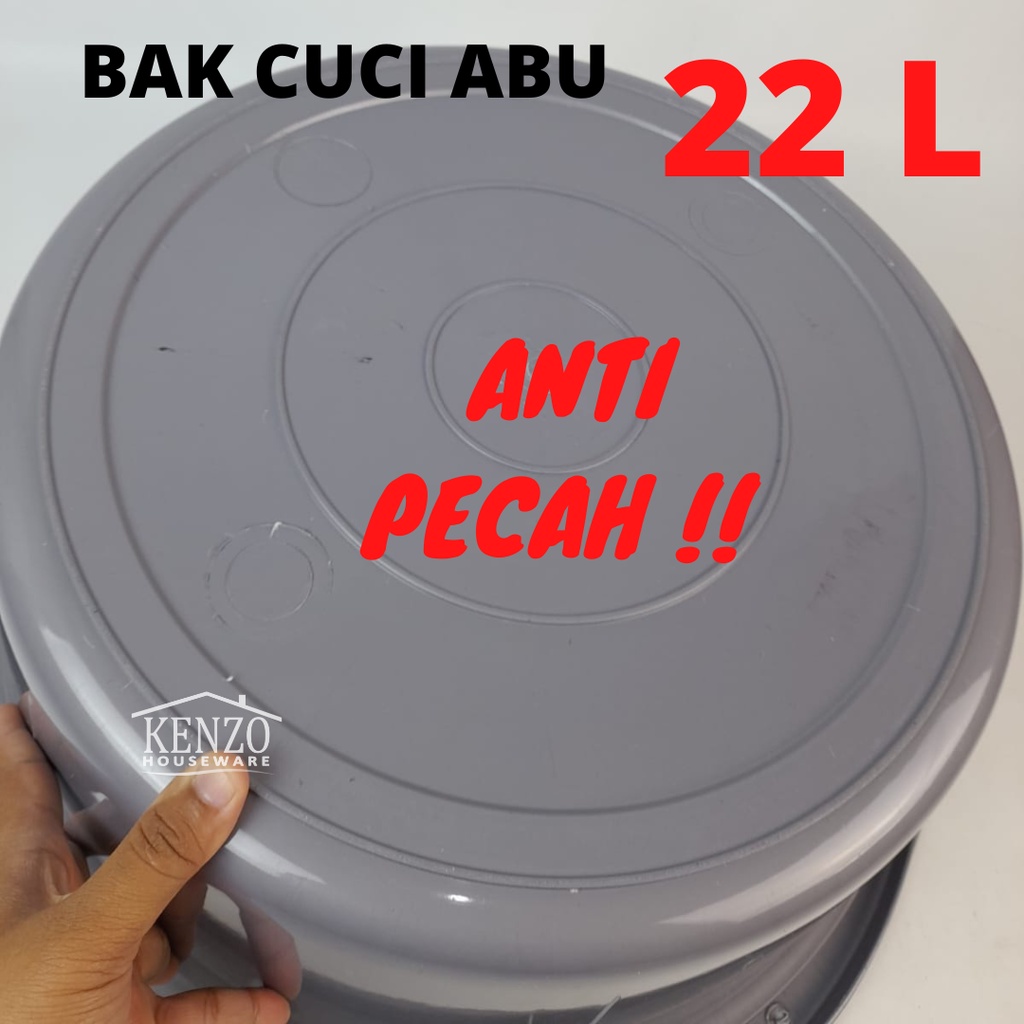 Baskom Bak ABU 22 24 Liter Plastik Jumbo Ember Cuci Baju Besar ANTI PECAH