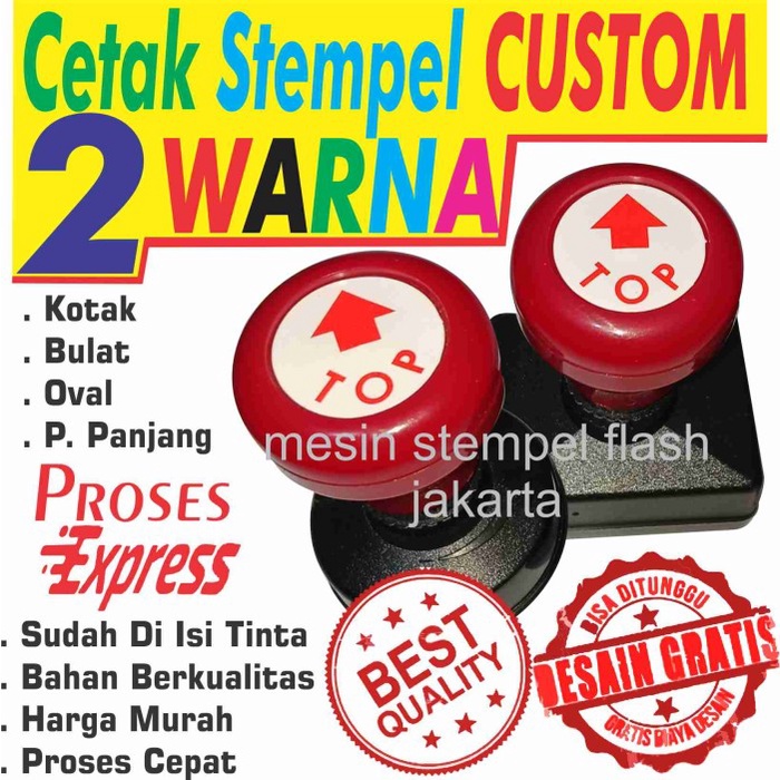 

Stempel Warna Flash Cetak Stempel Cepat Kilat 2 Warna