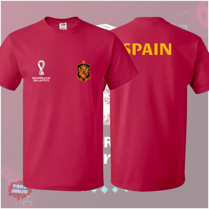 Baju Kaos Piala Dunia World Cup 2022 Team Spain DEPAN BELAKANG