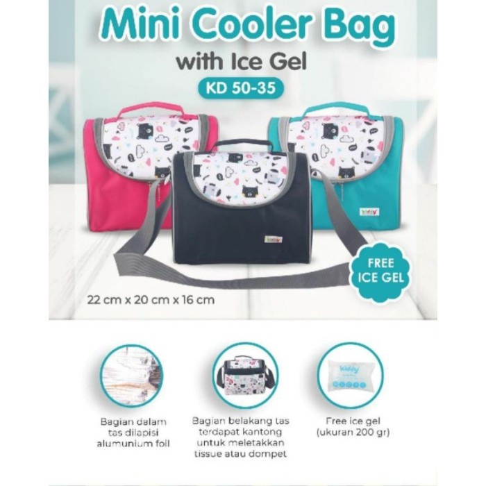 Kiddy Cooler Bag Asi + Ice Gel 200 gram 20x20x16cm / kiddy 50-35 / Baby Coller Bag Bayi 5035 s1