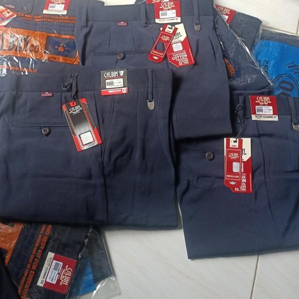CELANA PANJANG FORMAL PRIA BIRU DONGKER STANDAR KERJA - Biru Dongker, 44