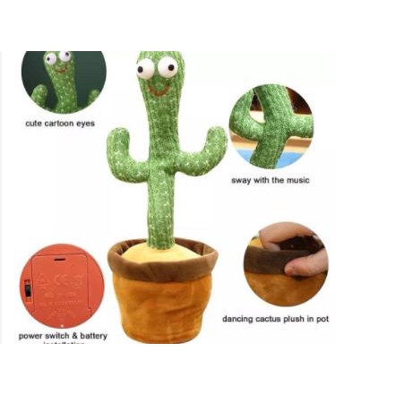 Mainan Kaktus Bergoyang Dancing Cactus Boneka Kaktus Goyang dan Bicara - bicara