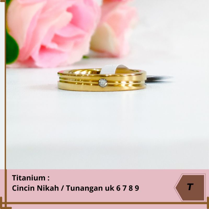 Cincin Kawin/Tunangan/Nikahan Titanium Gold Dan Silver COUPLE PRIA WANITA