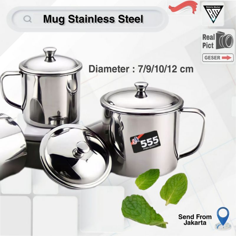 Mug Stainless 12 cm / Cangkir Stainless