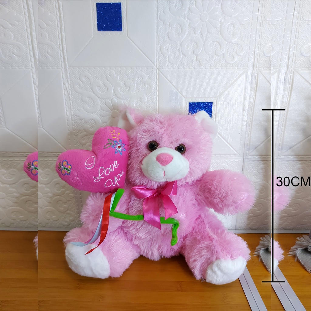 Boneka Beruang Balon Hati / Boneka Beruang Pita / Boneka Beruang Lucu