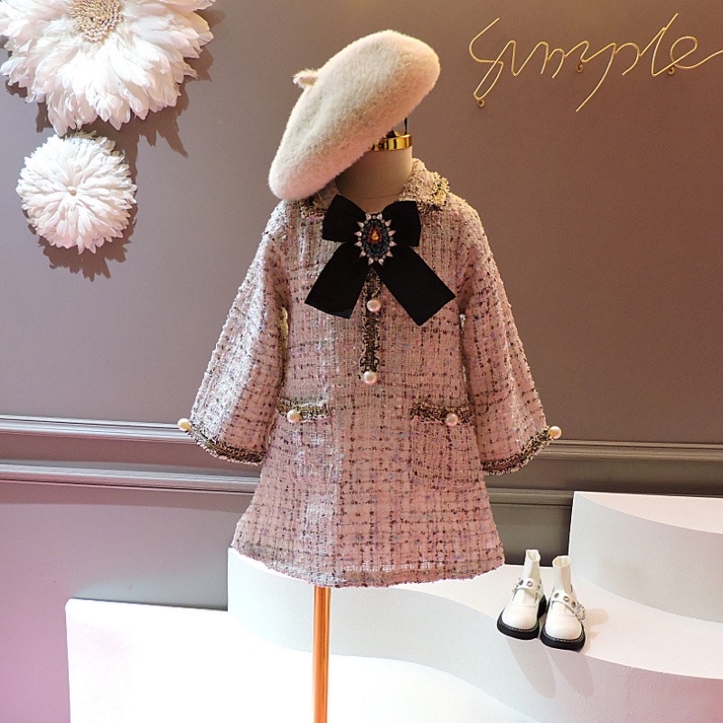 Tweed Dress Anak Import (Tanpa pita)