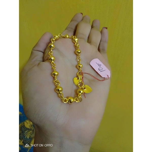 gelang bola cor 10gr sepuhan emas24k