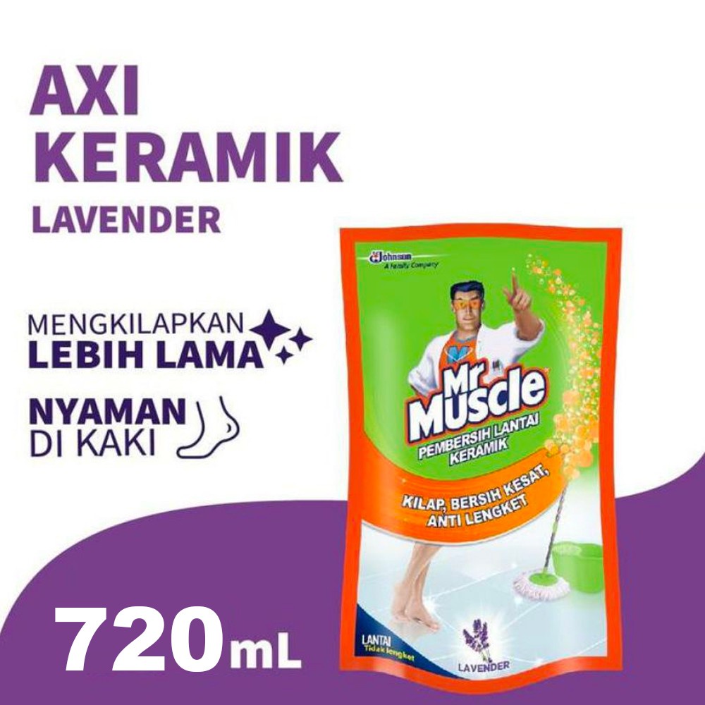 Mr Muscle Axi Pembersih Lantai Keramik Pouch 720ml - Lavender