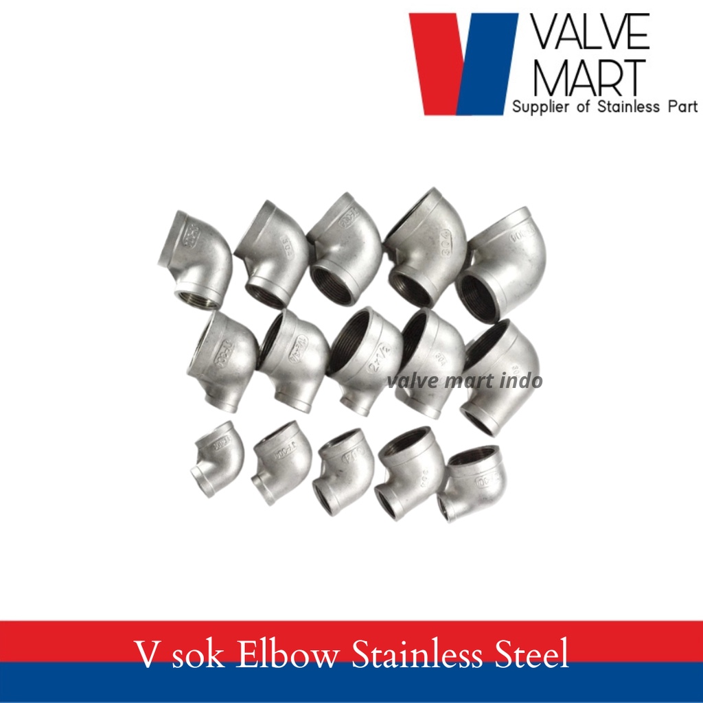 V Sok Elbow Stainless Steel 304 3/4 x 3/8 Reducer Elbow Stainless Steel