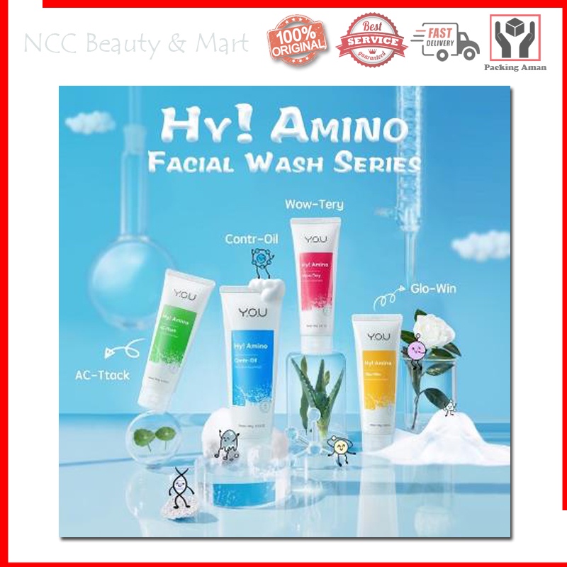 * NCC * YOU Facial Wash Hy Amino Series Acne Control Oil Face Pembersih Wajah Y.O.U