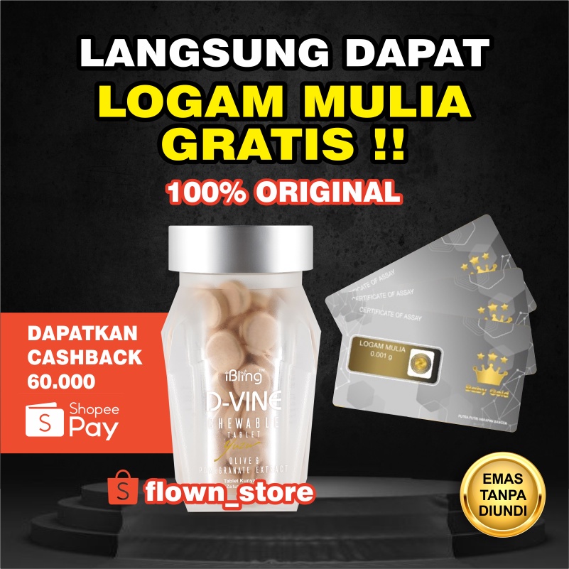 D VINE COLLAGEN ORIGINAL ISI 60 TABLET Promo D-vine Dvine D vine Divine Devine Suplement Colagen Col