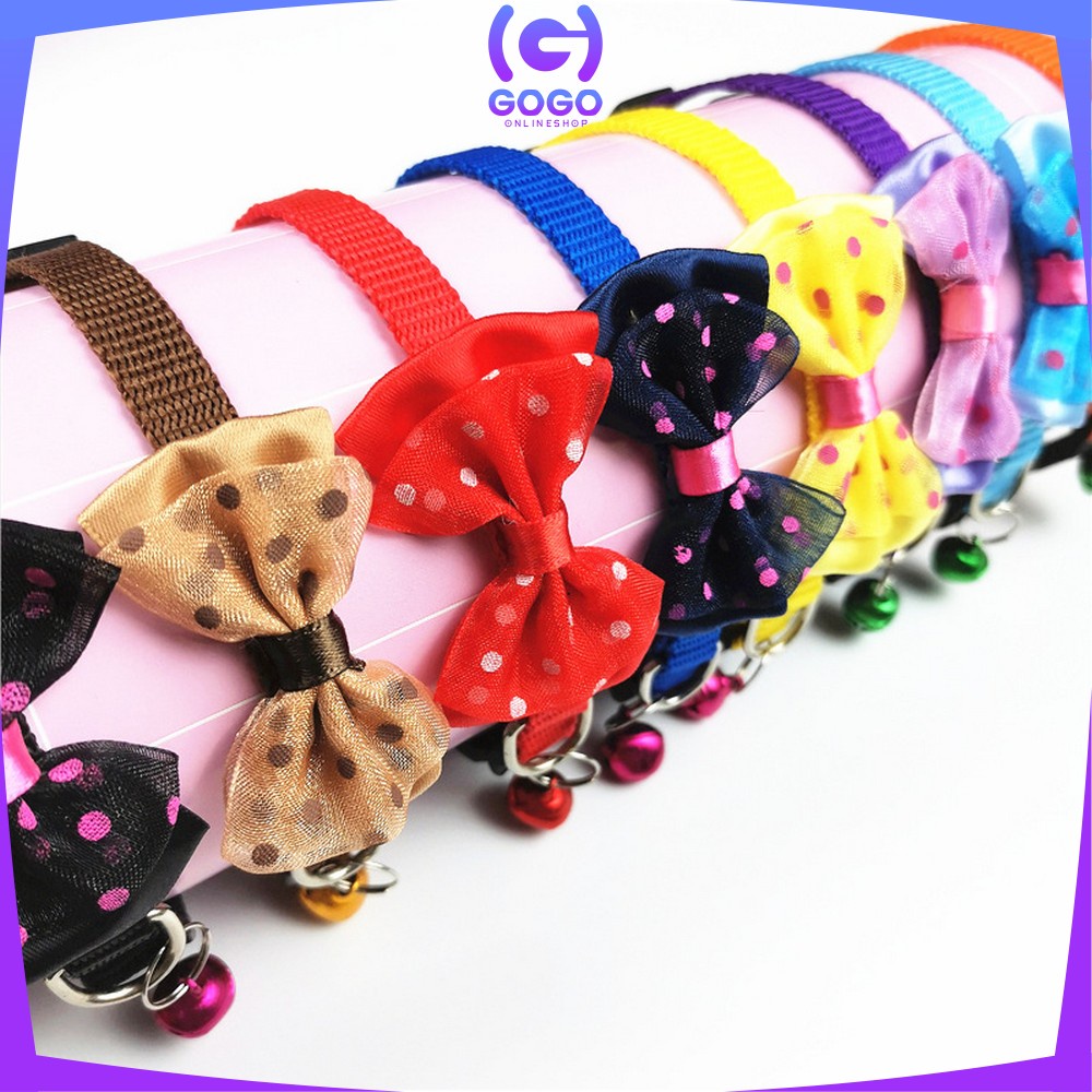 GOGO-C567 Kalung Kucing Anjing Lonceng Motif Polos Pita Love / Kalung Pita Lonceng Aksesoris Hewan Peliharaan