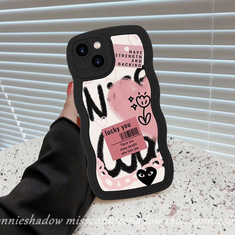 Soft Case TPU Motif Graffiti Hati Untuk iPhone 11 12 13 14 Pro MAX 7 8 6 6s Plus XR 14 Plus X XS MAX SE 2020