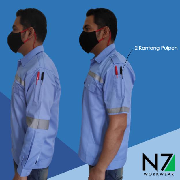 Kemeja Wearpack Safety Teknisi Mekanik [BIRU MUDA / BIRU TUA]