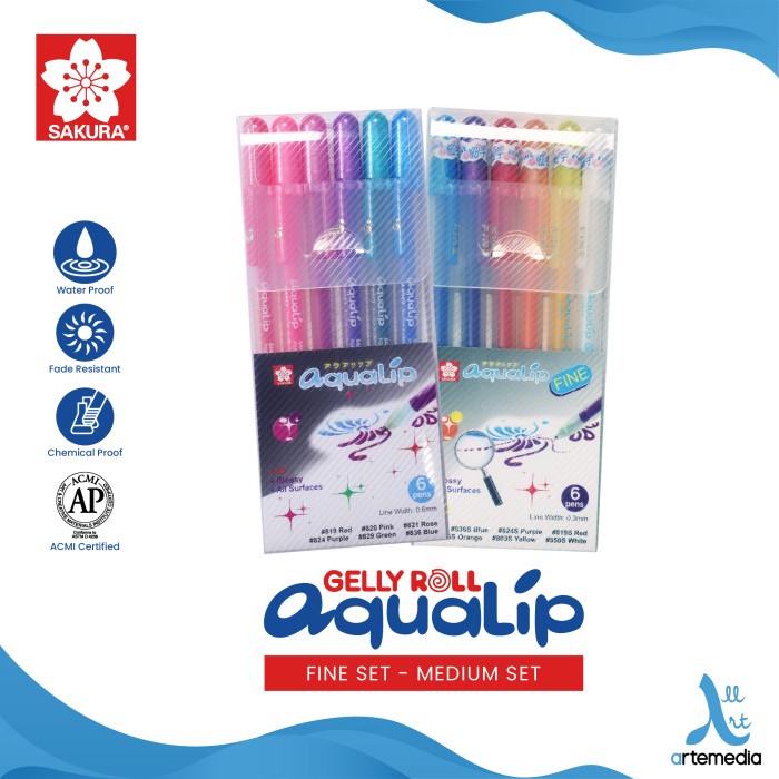 

Pulpen Warna Timbul Sakura Aqualip 3D Color Set Bolpen