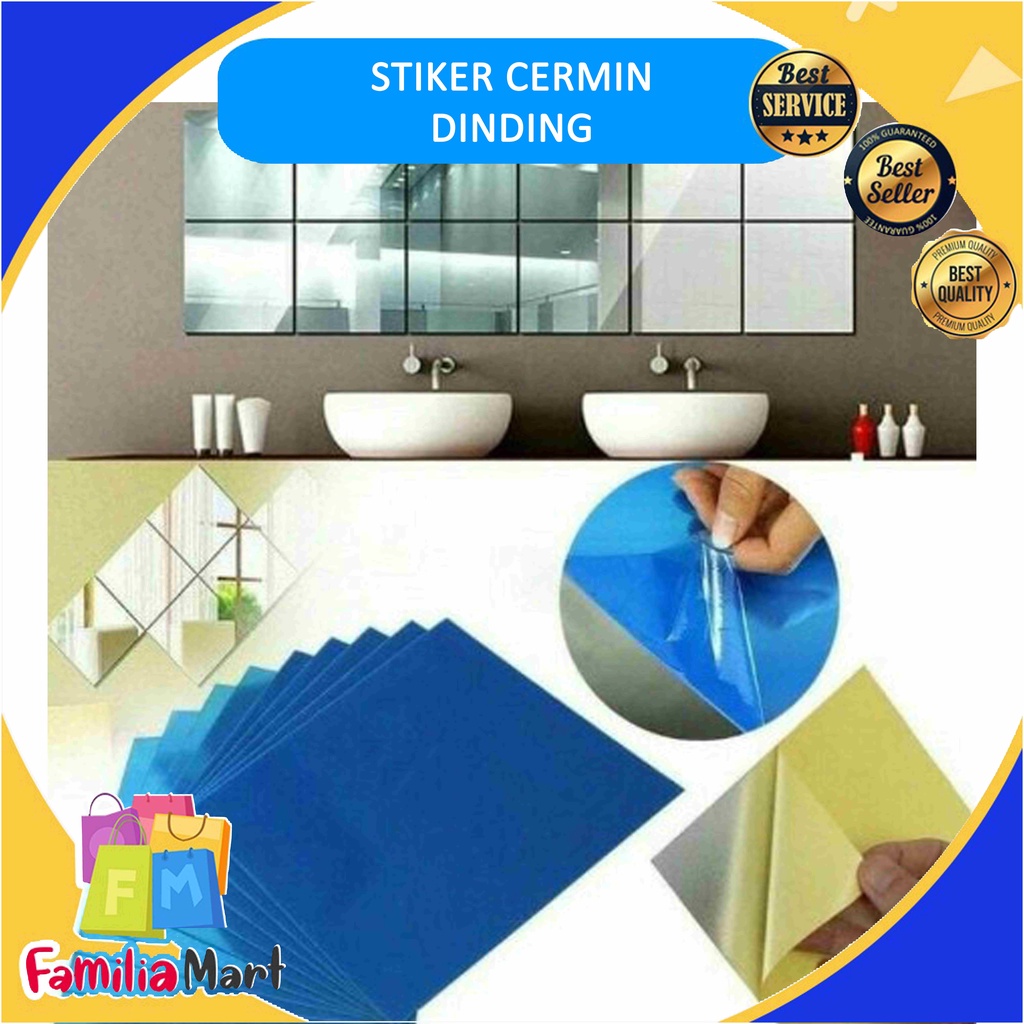 9 PCS Cermin Stiker Dinding Sticker Kaca Film Wall Wallpaper Mirror Dekorasi