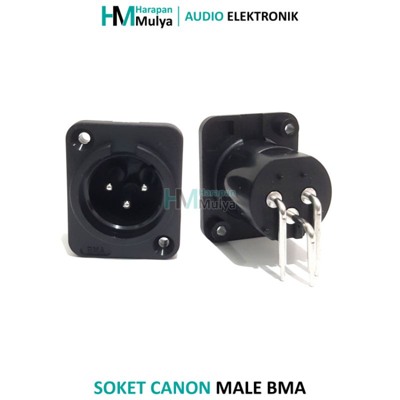 Soket XLR Male Jack Canon Hitam BMA
