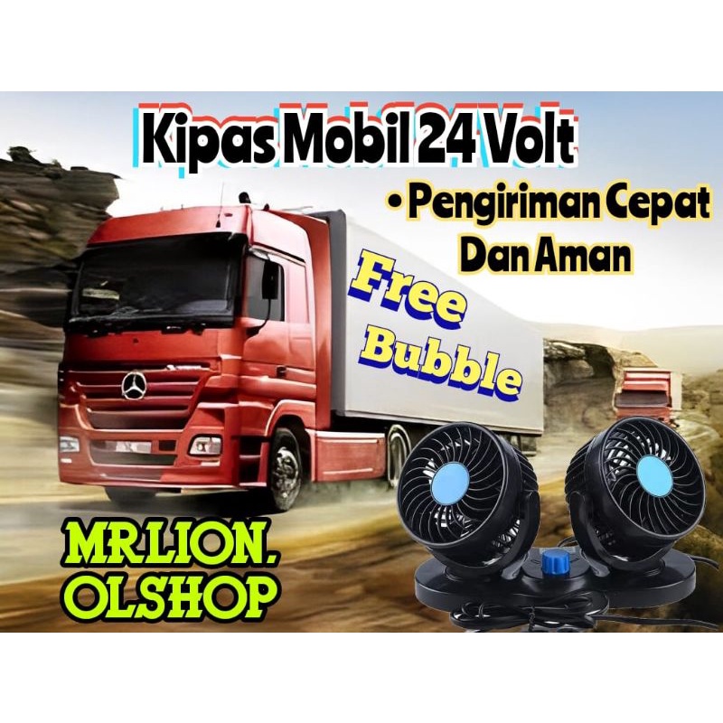 Kipas Angin Mobil T304 Car Cooling Double Fan 24 Volt