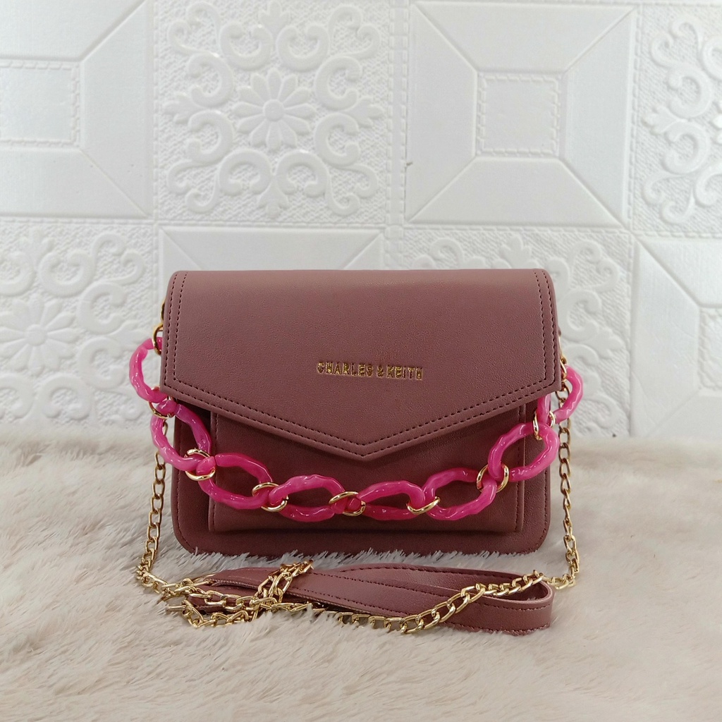 Tas Selempang Slingbags CK Tali Rantai Akrilick Kekinian Virak